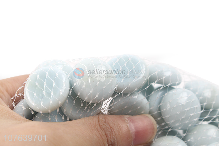 High-value light blue solid glass ball cream flat glass bead