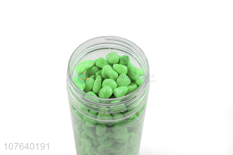 Variety of artificially dyed decorative green stones