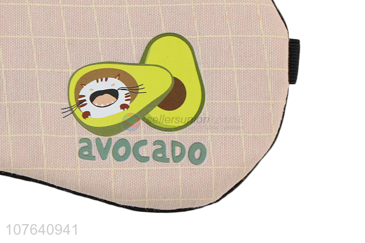 Best selling avocado printed blindfold reusable comfortable travel sleep eye mask