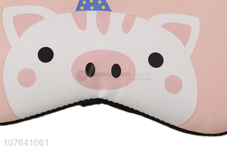 Promotional lovely cartoon pig reusable comfortable travel sleep eye mask