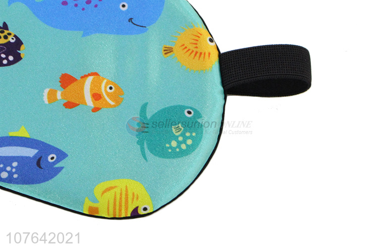 Competitive price cartoon fish reusable comfortable travel sleep eye mask