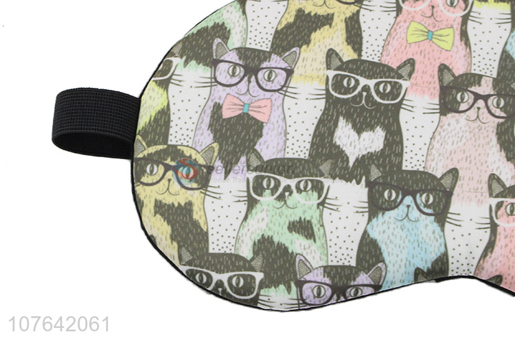 Promotional lovely cartoon cat office nap eye mask travel eye patch