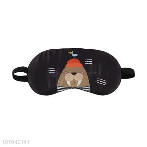 Custom kawaii cartoon walrus reusable comfortable travel sleep eye mask