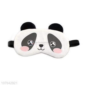 Hot sale cartoon panda eye mask short plush cooling sleep eye mask