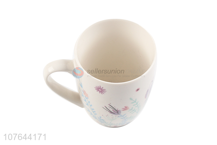 Beautiful flower printing good quality ceramic cup coffee cup