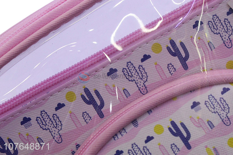 Best Price Cactus Pattern Makeup Bag Wash Bag Set