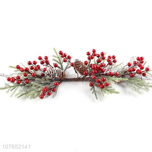 Hot selling holiday garland red fruit decoration Christmas croissant