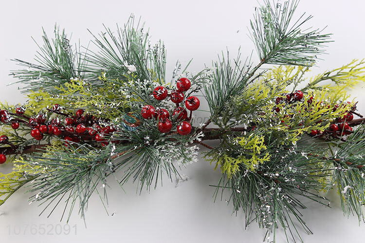 Popular simulation cedar branches Christmas home decoration horns