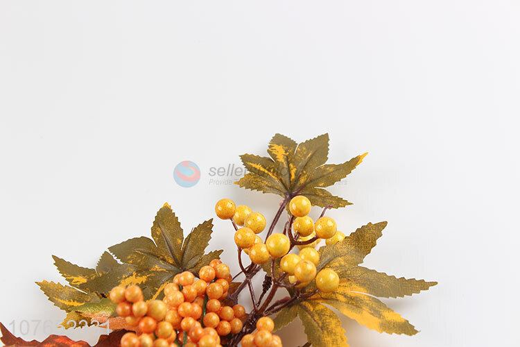 Flower arrangement parts ornaments autumn hanging branches with vintage ribbons
 