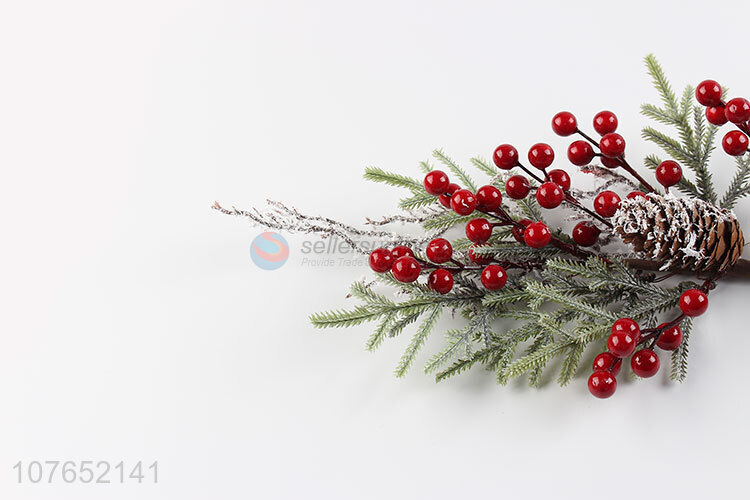 Hot selling holiday garland red fruit decoration Christmas croissant