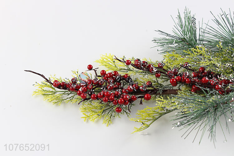 Popular simulation cedar branches Christmas home decoration horns