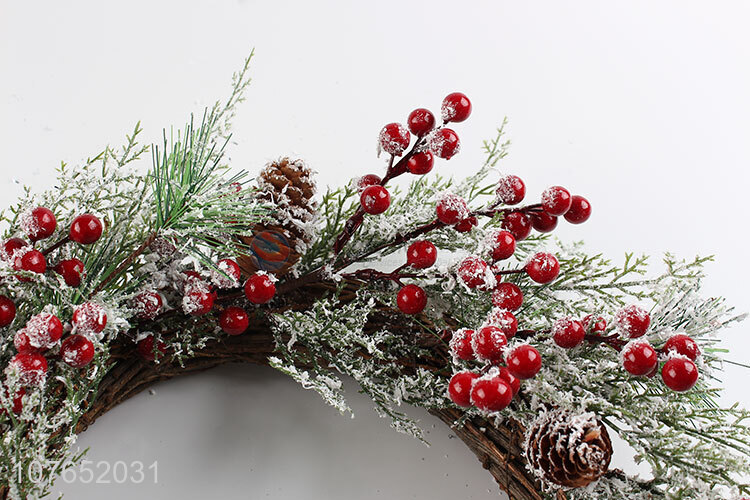 High quality wall decoration christmas snowflake red fruit garland