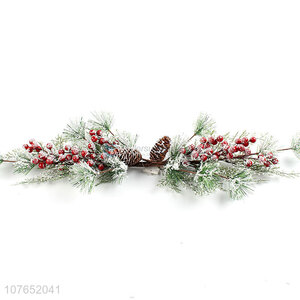 Design simulation Christmas cedar red fruit decoration horns