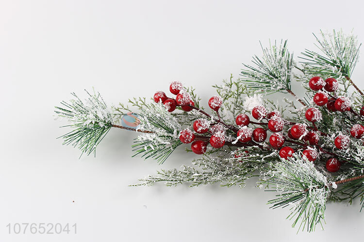 Design simulation Christmas cedar red fruit decoration horns