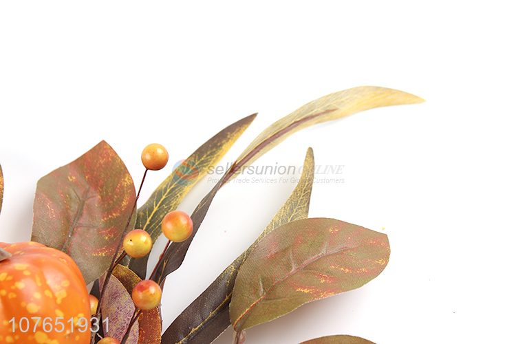 Low price autumn leaves decoration small pumpkin sprigs