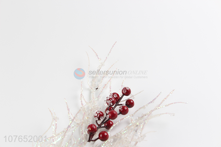 Vase flower arrangement decoration festive red fruit sprigs
 