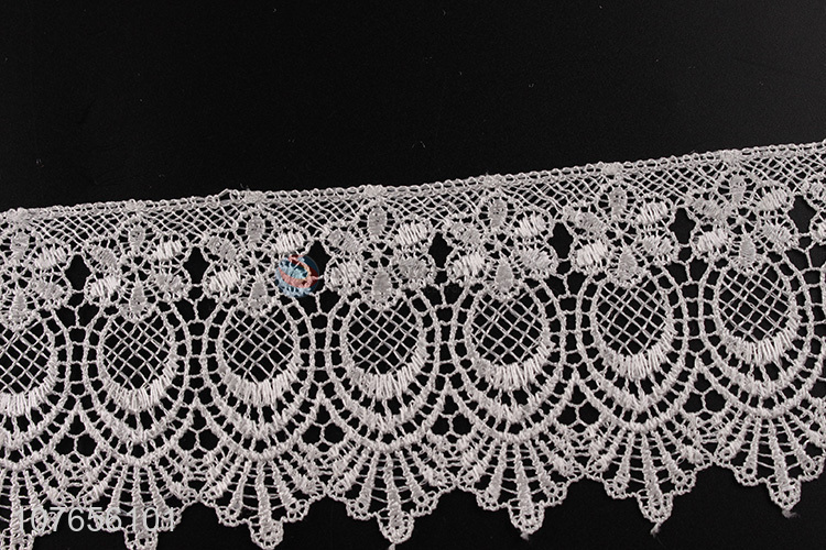 Good quality delicate white lace ribbon trim flower embroidery