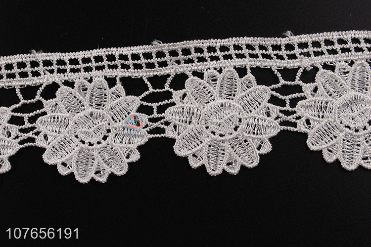 Factory supply new design white lace ribbon for garment accessories