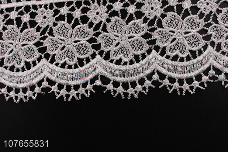 Professional lace manufacturer stretch white floral lace trim