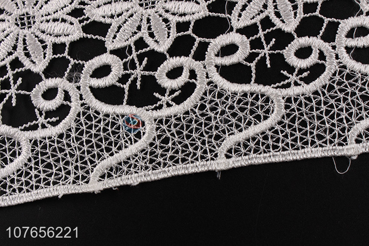 Latest design white flower satin ribbon lace for garment decoration