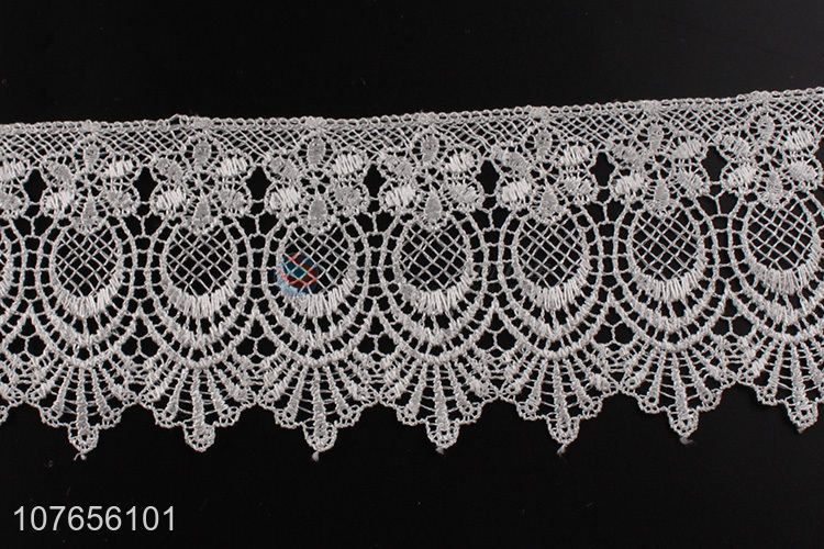 Good quality delicate white lace ribbon trim flower embroidery