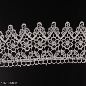 Factory direct custom design hollow floral white lace ribbon