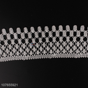 Wholesale white  high quality flower style fabric lace ribbon 