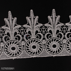 High quality durable white polyester lace trim ribbon