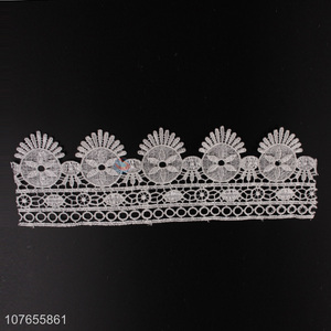 Wholesale embroidered flower ribbon lace with high quality for clothing