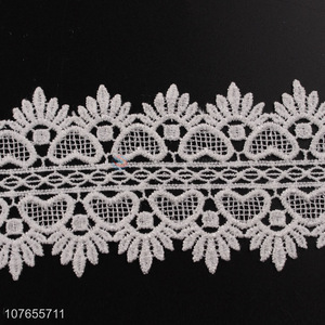 Best selling white polyester craft lace flower ribbon with low price