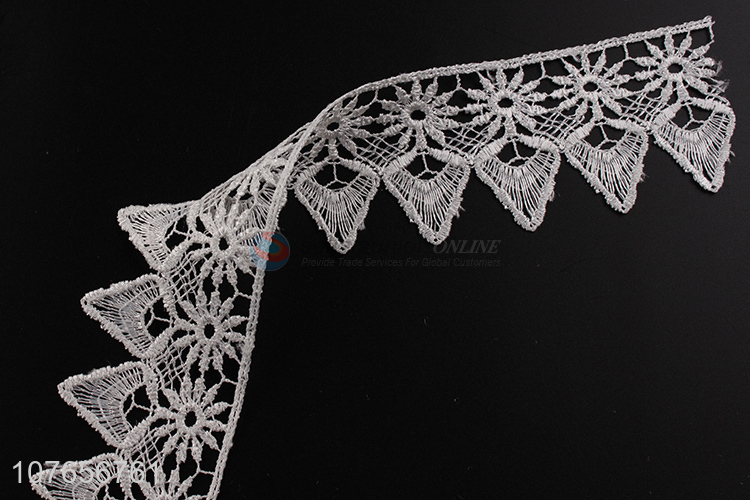 Hot product polyester border ribbon lace trim with low price