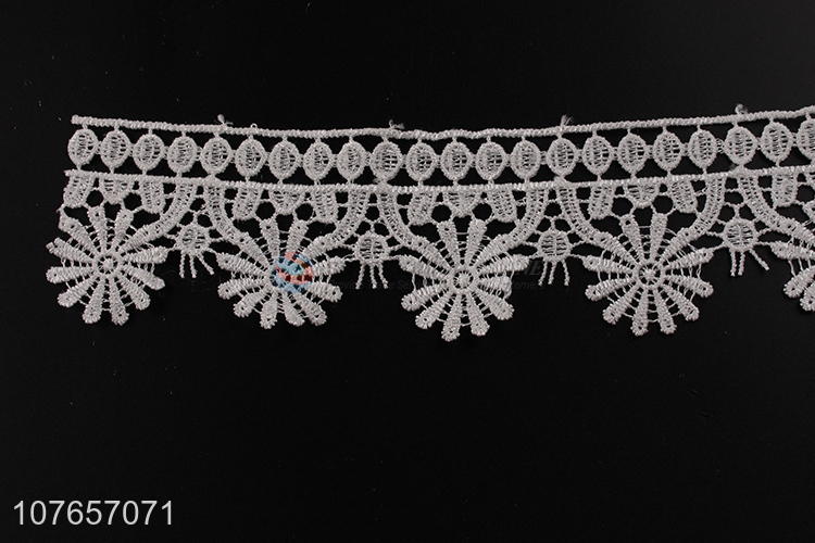 Factory direct sale white lace trim fabric for clothing 