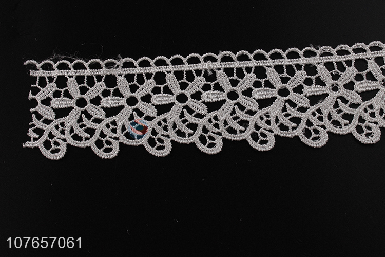 Hot product white decorative lace trim with floral pattern