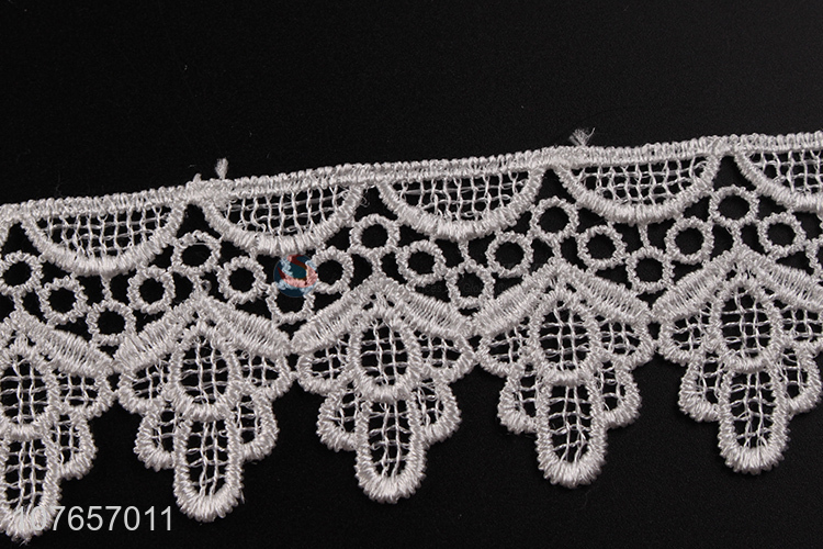 Hot sale good quality white embroidery border lace trim