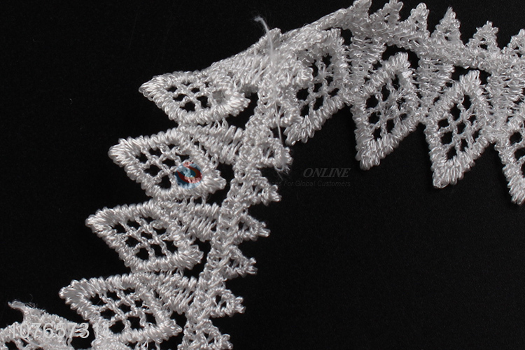 Promotional superior quality embroidered fabric lace trim for dress