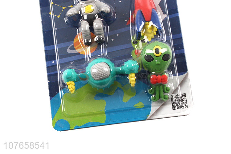 Retail fun toy rubber outer space character eraser