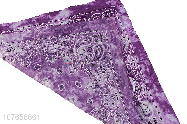 Fashion tie-dye craft sun pattern custom polyester square scarf