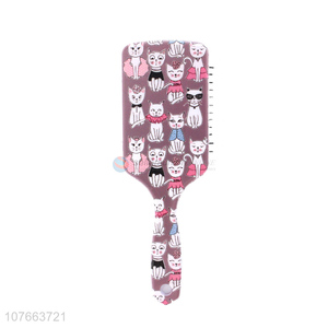 Fashion Cat Pattern Plastic Professional Massage Paddle Hair Brush