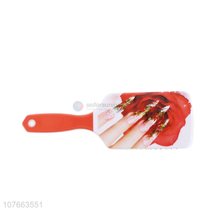 Fashion Printing Plastic Scalp Massage Paddle Hair Brush For Women