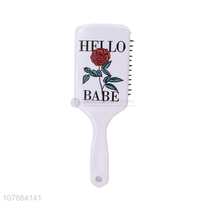 Fashion Design Plastic Paddle Detangling Massage Hair Brush With Handle