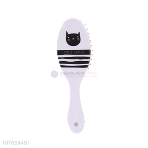 Cute Cat Pattern Plastic Paddle Hair Brush Curly Hair Detangling Comb