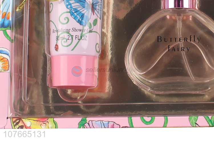 Best selling butterfly fairy perfume set gift perfume shower gel body mist