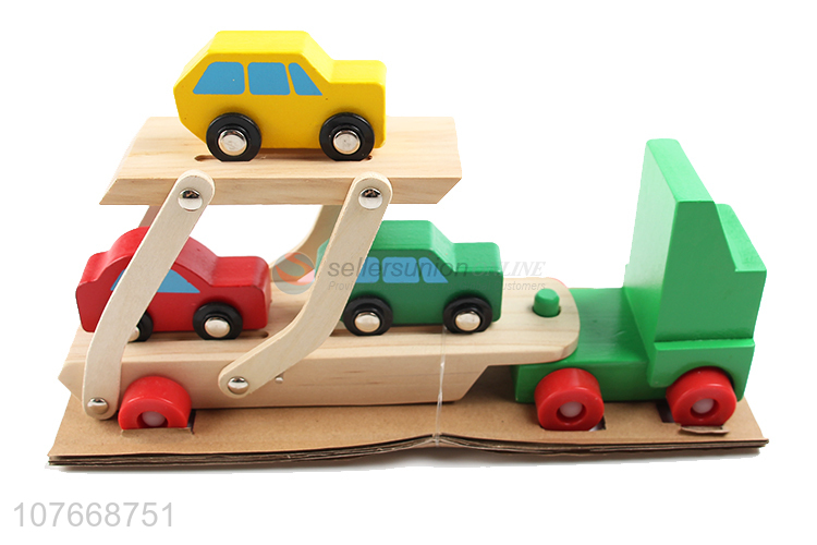 Good Quality Wooden Double Decker Toy Vehicle For Kids