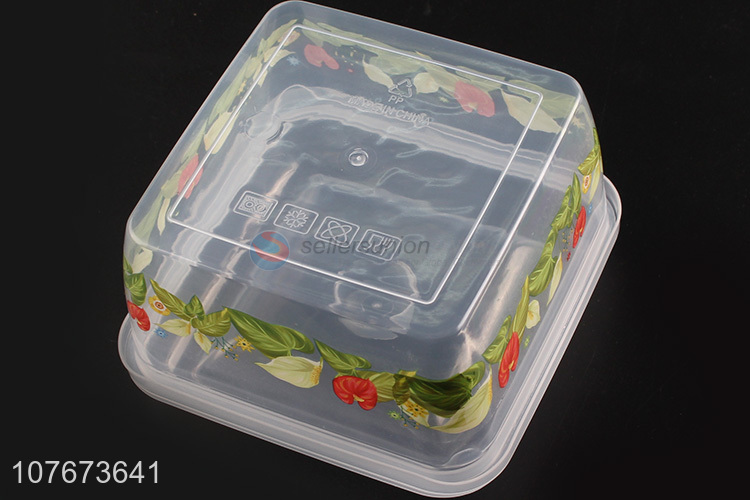 New Arrival 3 Pieces Square Plastic Preservation Box Kitchen Food Storage Box Set