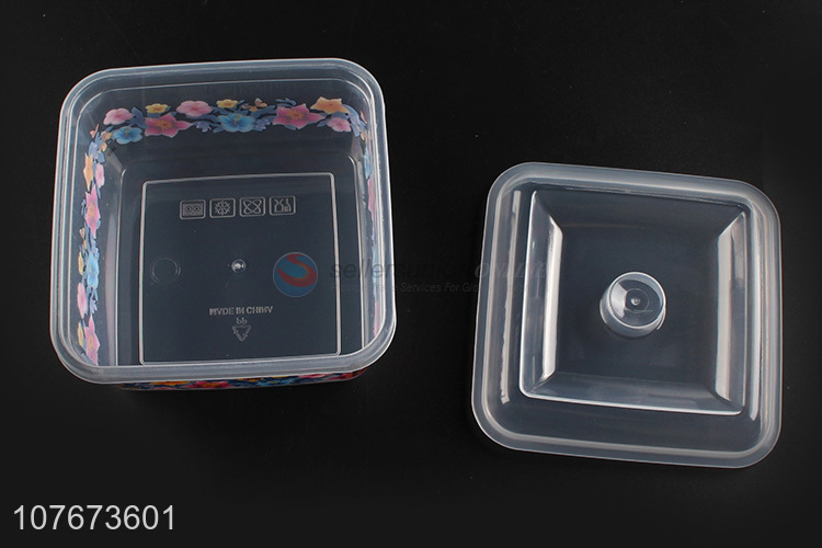 Fashion Printing 3 Pieces Transparent Plastic Food Fresh Container Preservation Box Set