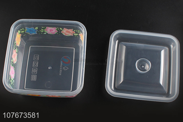 New Design 3 Pieces Flower Pattern Square Preservation Box Set For Kitchen