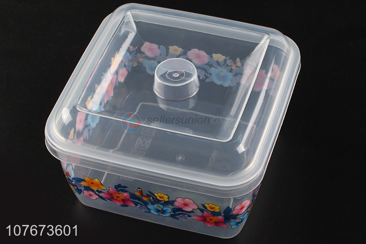 Fashion Printing 3 Pieces Transparent Plastic Food Fresh Container Preservation Box Set