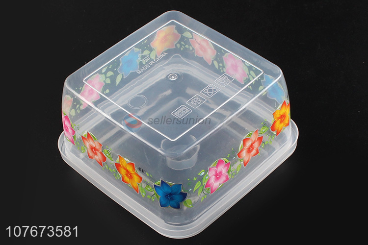New Design 3 Pieces Flower Pattern Square Preservation Box Set For Kitchen