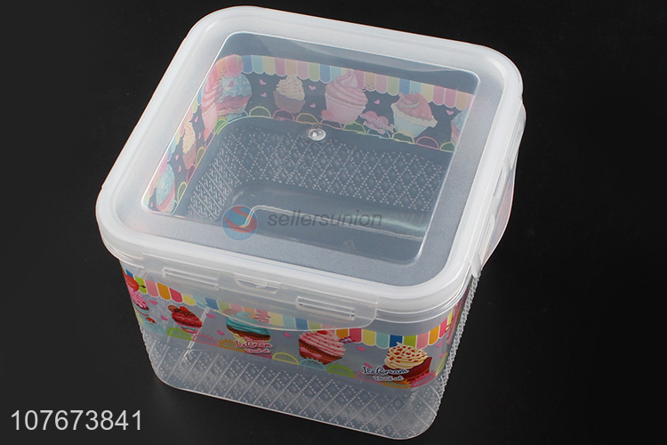High Quality 3 Pieces Square Plastic Food Container Preservation Box Set