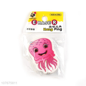 Wholesale children stationery cartoon octopus shape eraser